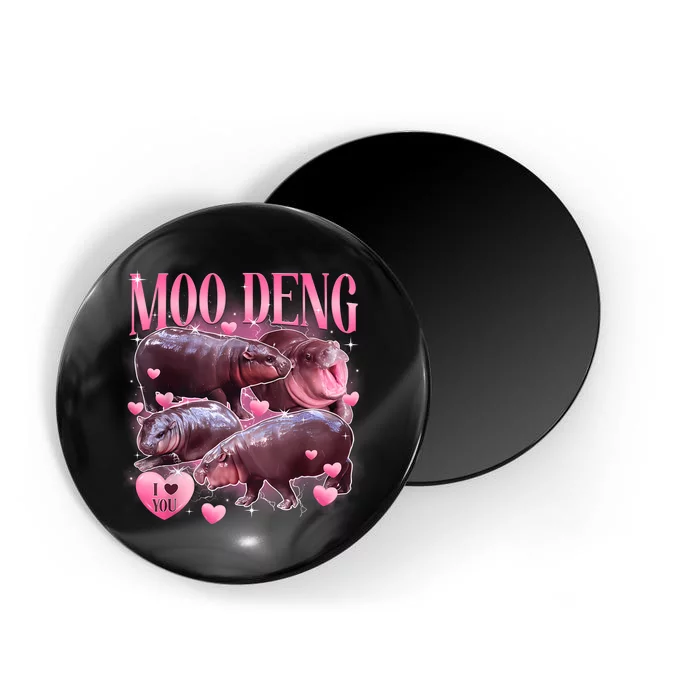 Cute I Love Moo Deng Baby Hippo Moo Deng I Heart Moo Deng Magnet