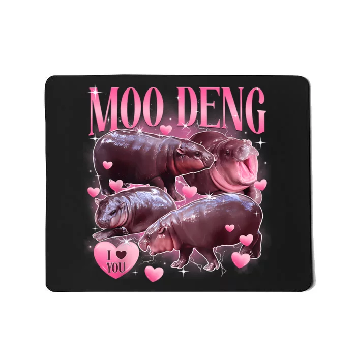 Cute I Love Moo Deng Baby Hippo Moo Deng I Heart Moo Deng Mousepad