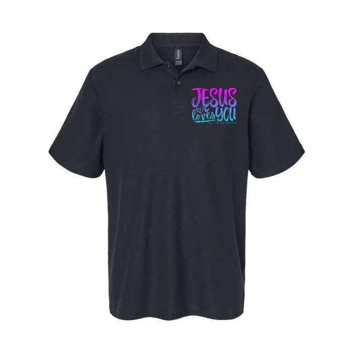 Christian I Love Jesus But I Cuss A Little Softstyle Adult Sport Polo