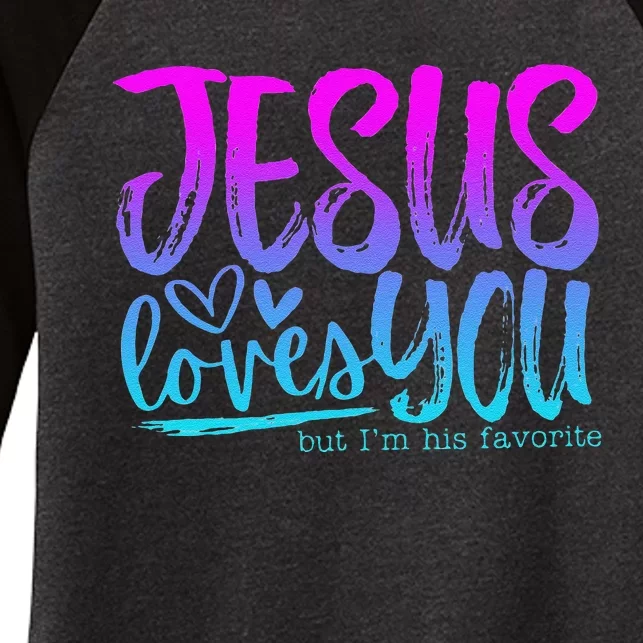 Christian I Love Jesus But I Cuss A Little Women's Tri-Blend 3/4-Sleeve Raglan Shirt