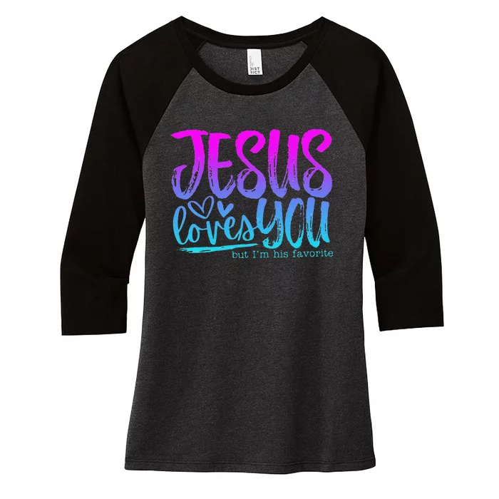 Christian I Love Jesus But I Cuss A Little Women's Tri-Blend 3/4-Sleeve Raglan Shirt