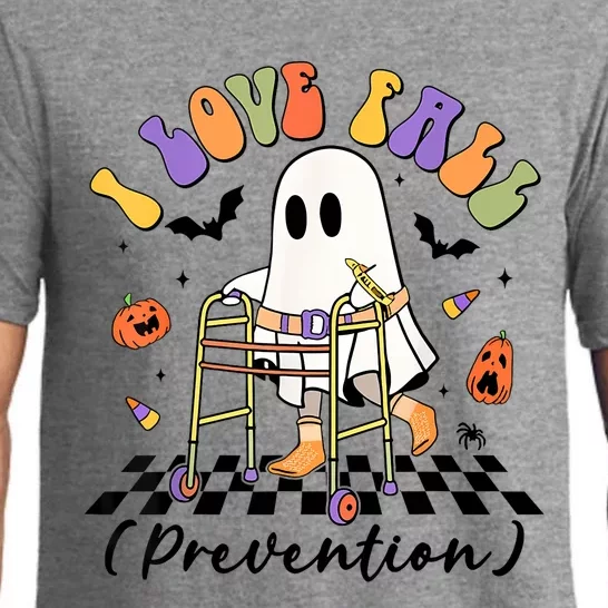 Cute I Love Fall Prevention Physical Therapy Ghost Halloween Pajama Set