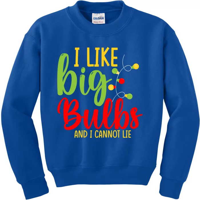 Cute I Like Big Bulbs And I Cannot Lie Christmas Outfit Funny Gift Kids Sweatshirt