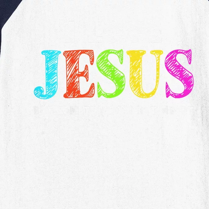 Cute I Love Jesus Christian Faith Gifts Baseball Sleeve Shirt