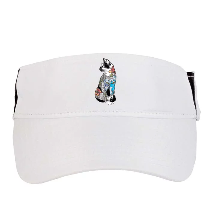 Cat In Lotus Tattoo Adult Drive Performance Visor