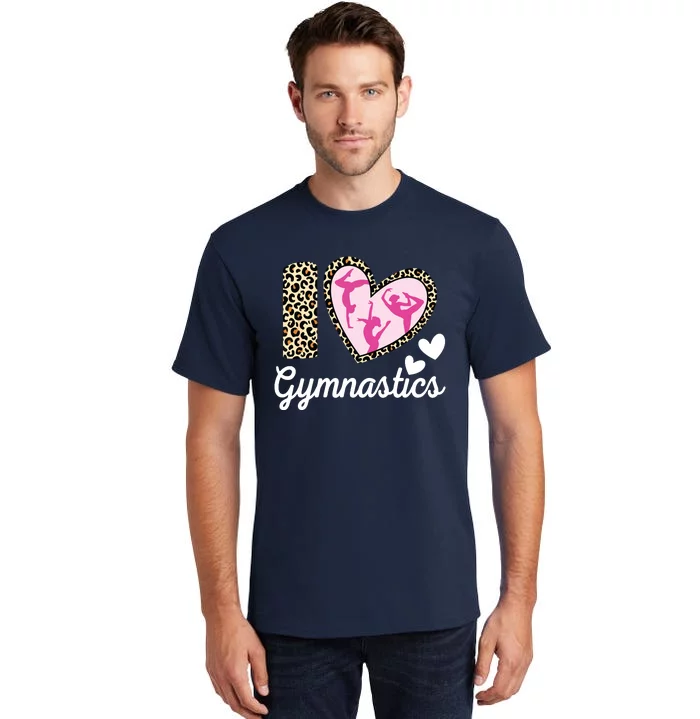 Cute I Love Gymnastics Leopard Print Women Girl Acrobat Tall T-Shirt