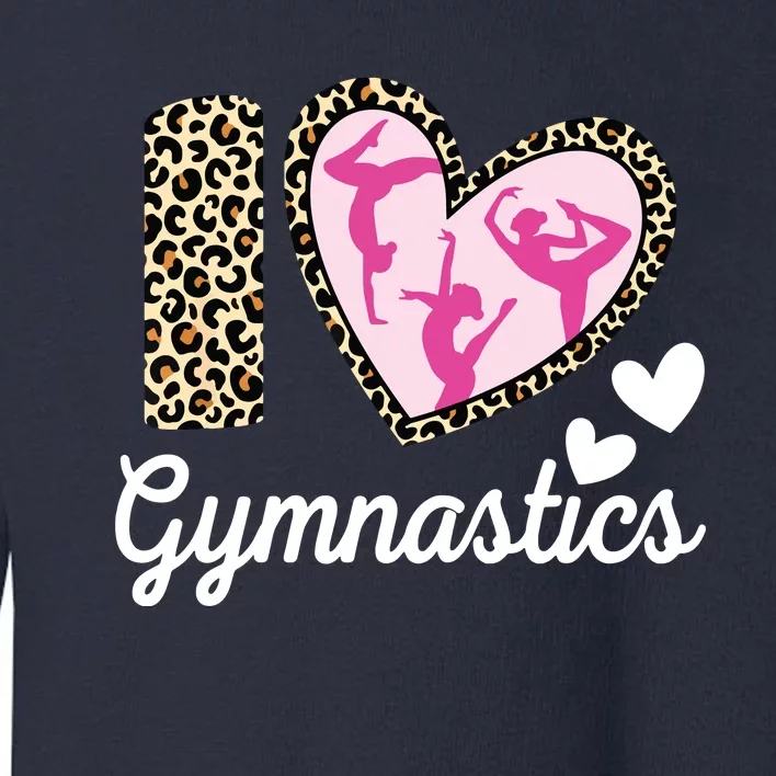 Cute I Love Gymnastics Leopard Print Women Girl Acrobat Toddler Sweatshirt