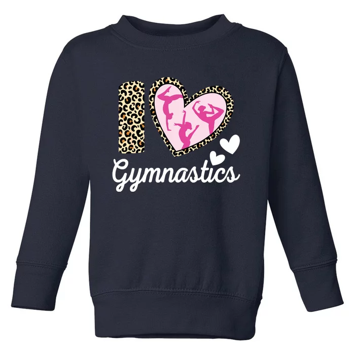 Cute I Love Gymnastics Leopard Print Women Girl Acrobat Toddler Sweatshirt