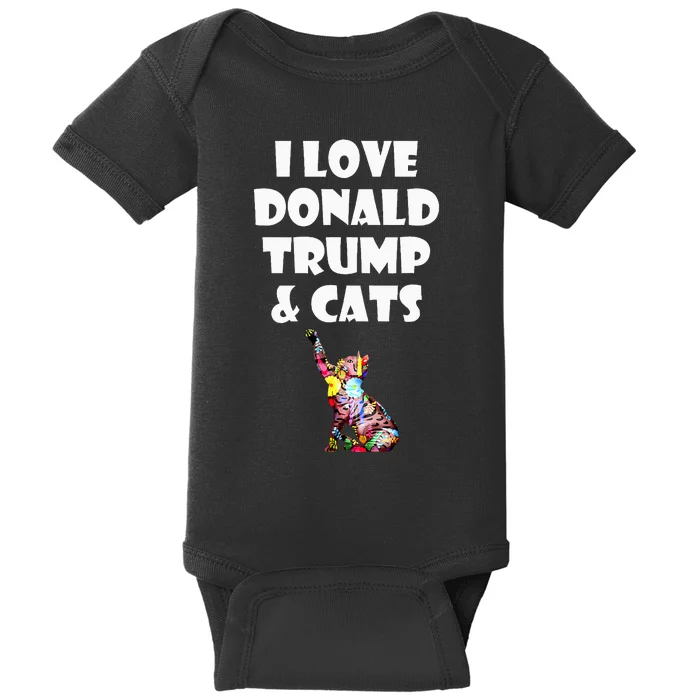 Cat I Love Donald Trump & Cats Maga Patriot Baby Bodysuit