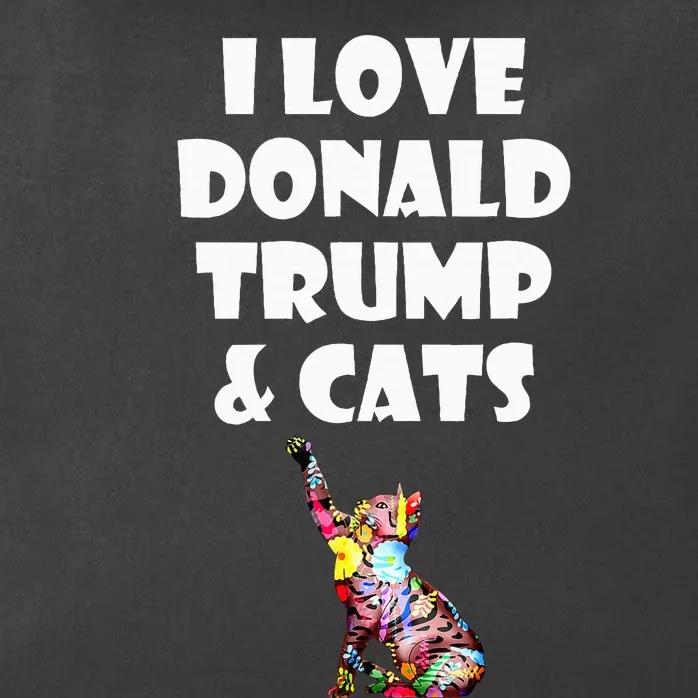 Cat I Love Donald Trump & Cats Maga Patriot Zip Tote Bag