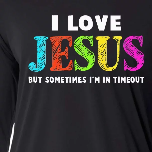 Cute I Love Jesus Christian Faith Gifts Cooling Performance Long Sleeve Crew