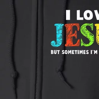 Cute I Love Jesus Christian Faith Gifts Full Zip Hoodie