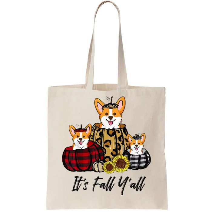 Corgi In Leopard Pumpkin Autumn Thanksgiving Tote Bag