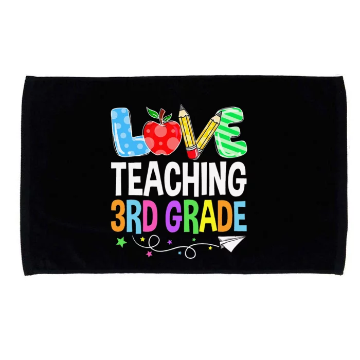 Cute I Love Teaching 3rd Grade First Day Of School Teacher Microfiber Hand Towel