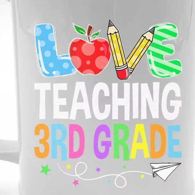 Cute I Love Teaching 3rd Grade First Day Of School Teacher Front & Back Beer Stein