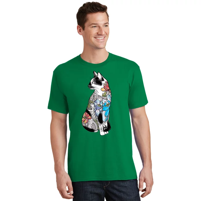 Cat In Lotus Tattoo T-Shirt