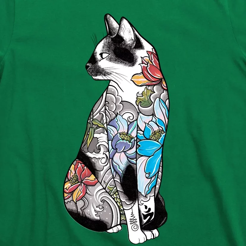 Cat In Lotus Tattoo T-Shirt