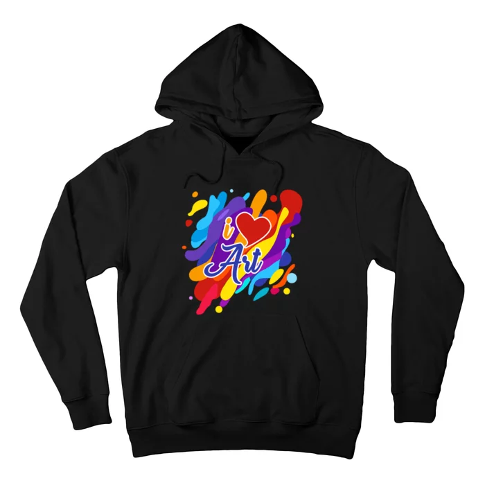 Cool I Love Art Teacher Artist Gift Supplies Hoodie