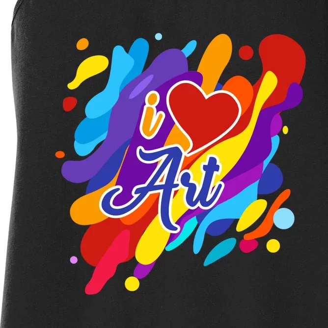 Cool I Love Art Teacher Artist Gift Supplies Women's Racerback Tank