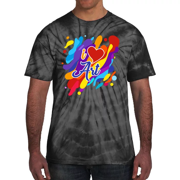 Cool I Love Art Teacher Artist Gift Supplies Tie-Dye T-Shirt