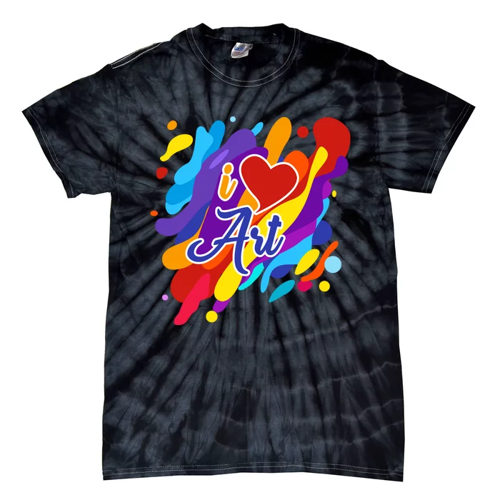 Cool I Love Art Teacher Artist Gift Supplies Tie-Dye T-Shirt