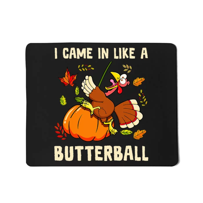 Came In Like A Butterball Funny Thanksgiving Kids Mousepad