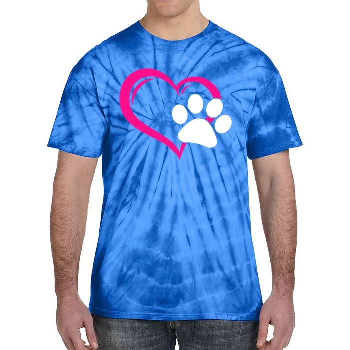 Cute I Love My Dog Puppy Cat Paw Heart Gift Tie-Dye T-Shirt