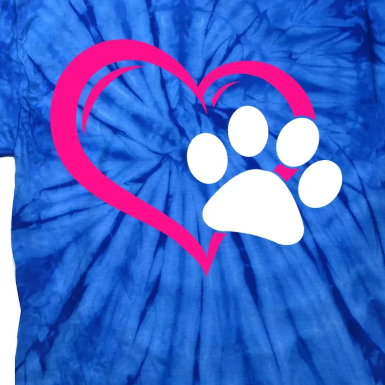 Cute I Love My Dog Puppy Cat Paw Heart Gift Tie-Dye T-Shirt