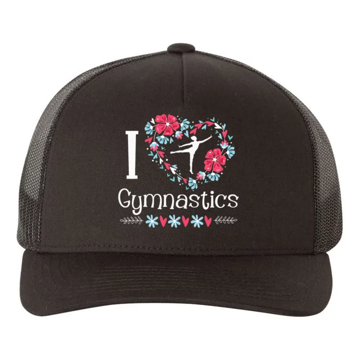 Cheerleading I Love Gymnastics Gymnast Acrobatic Yupoong Adult 5-Panel Trucker Hat