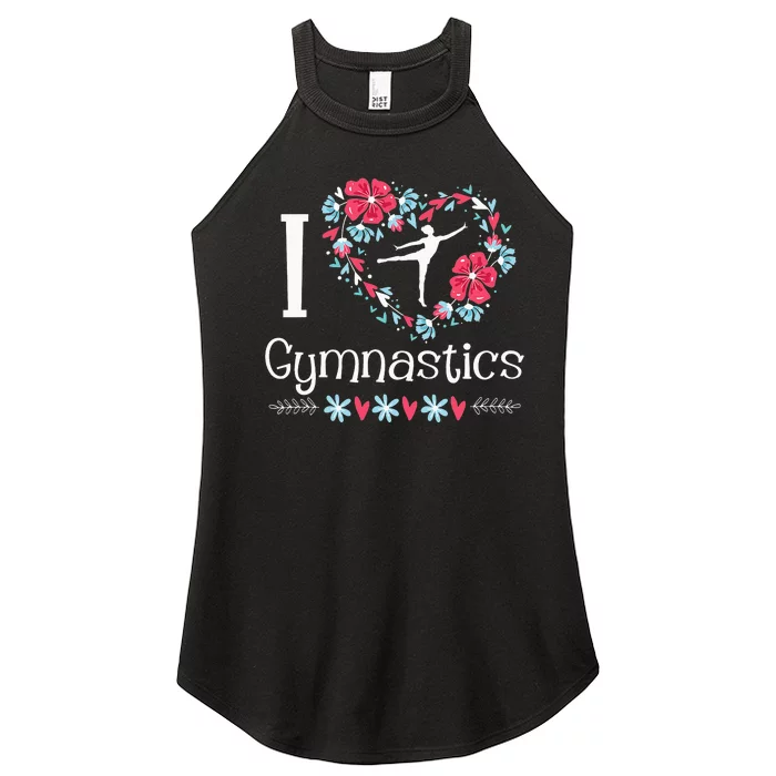 Cheerleading I Love Gymnastics Gymnast Acrobatic Women’s Perfect Tri Rocker Tank