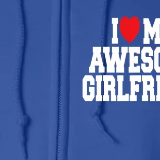 Cute I Love My Awesome Friend Couples Valentines Day Great Gift Full Zip Hoodie