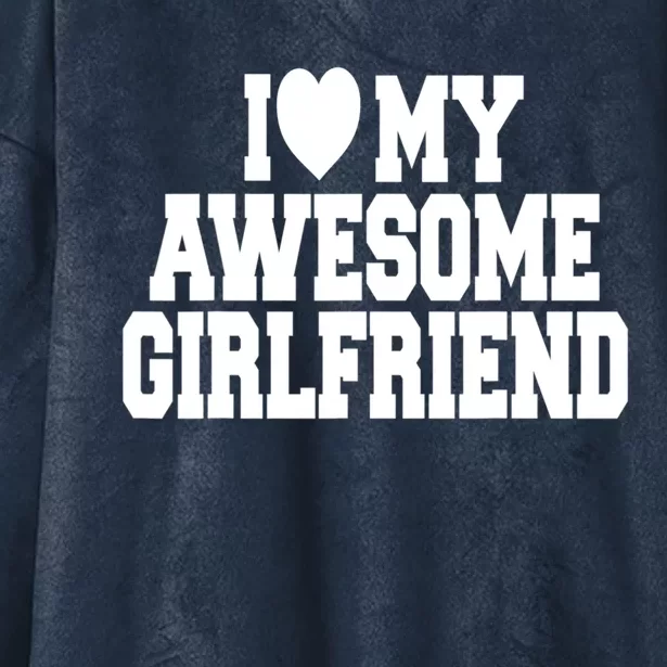 Cute I Love My Awesome Friend Couples Valentines Day Gift Hooded Wearable Blanket