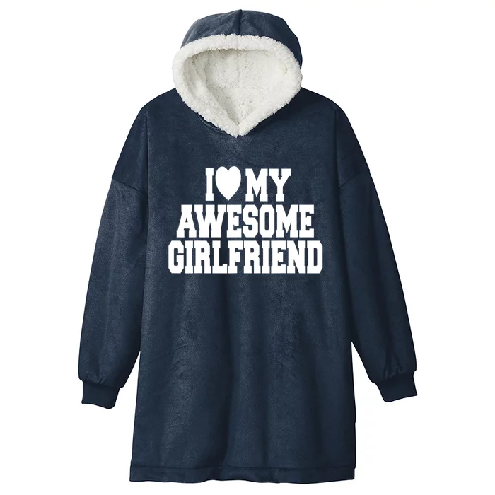 Cute I Love My Awesome Friend Couples Valentines Day Gift Hooded Wearable Blanket