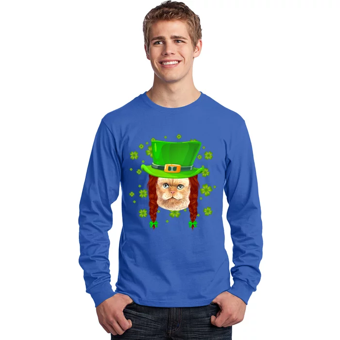 Cat Irish Leprechaun Gangster St Patricks Day Shamrock Gift Long Sleeve Shirt