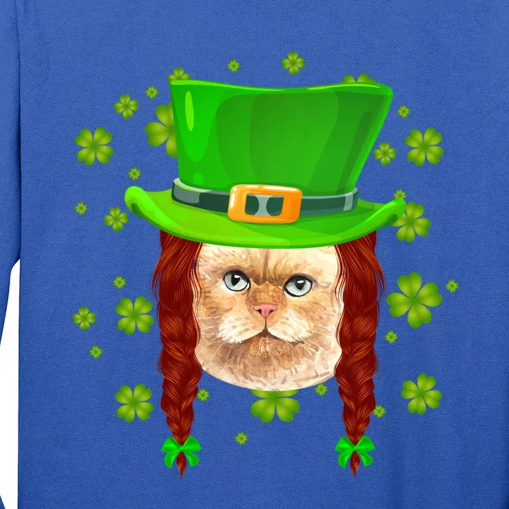 Cat Irish Leprechaun Gangster St Patricks Day Shamrock Gift Long Sleeve Shirt