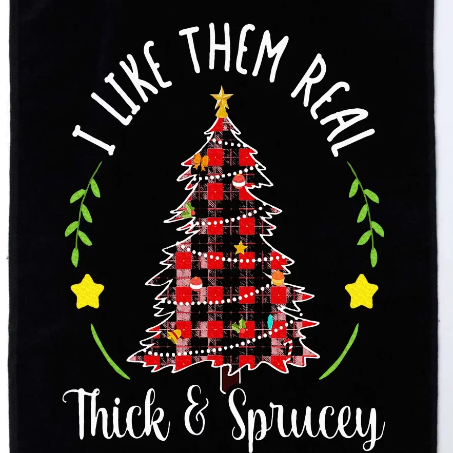 Christmas I Like Them Real Thick & Sprucey Spruce Xmas Tree Platinum Collection Golf Towel