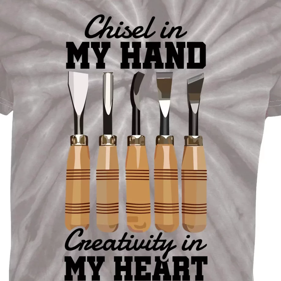 Chisel In My Hand Creativity In My Heart Tool Sculptor Gift Kids Tie-Dye T-Shirt