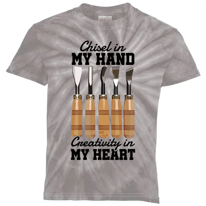 Chisel In My Hand Creativity In My Heart Tool Sculptor Gift Kids Tie-Dye T-Shirt