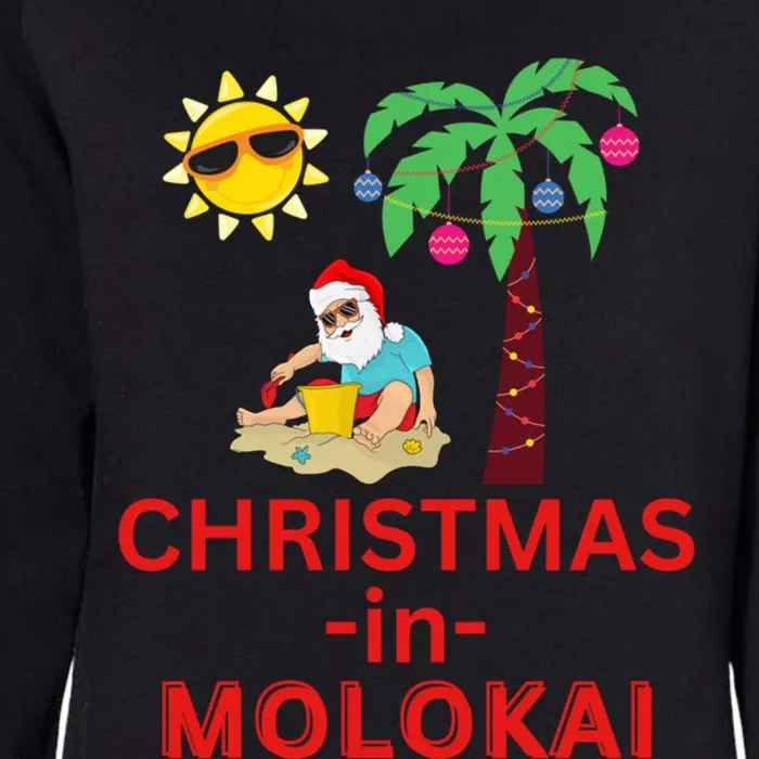 Christmas In Molokai Deck The Palm Trees Family Vacation Great Gift Womens California Wash Sweatshirt