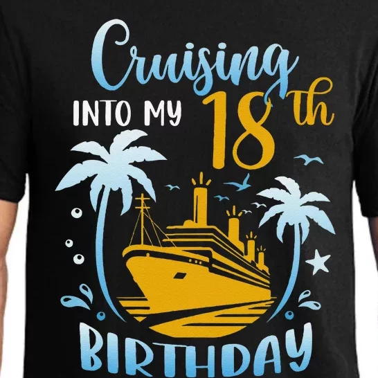 Cruising Into My 18th Birthday Year Old Cruise Party Boat Pajama Set