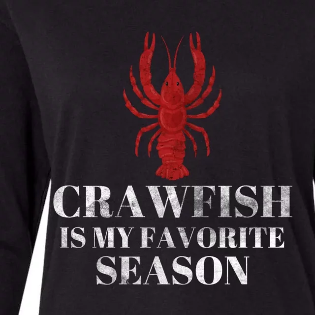 Crawfish Is My Favorite Season Mudbud Cajun Party Gift Womens Cotton Relaxed Long Sleeve T-Shirt