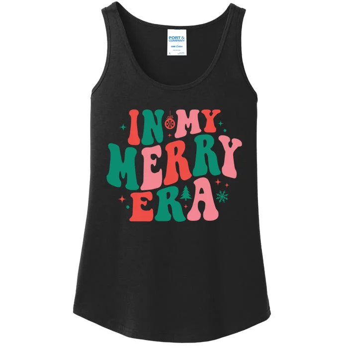 Christmas In My Merry Era Xmas Holiday Christmas Ladies Essential Tank