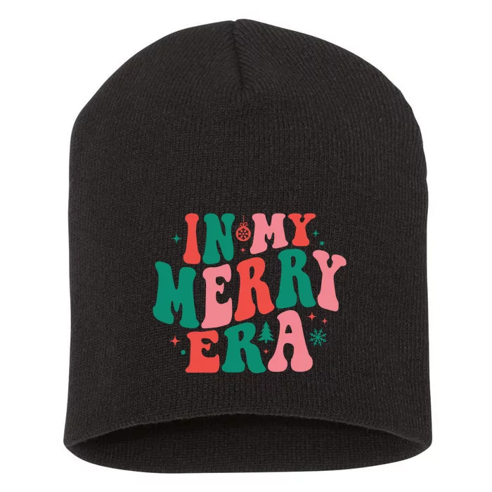 Christmas In My Merry Era Xmas Holiday Christmas Short Acrylic Beanie