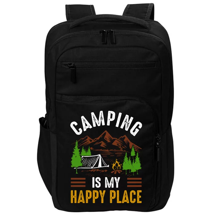 Camping Is My Happy Place Vintage Impact Tech Backpack