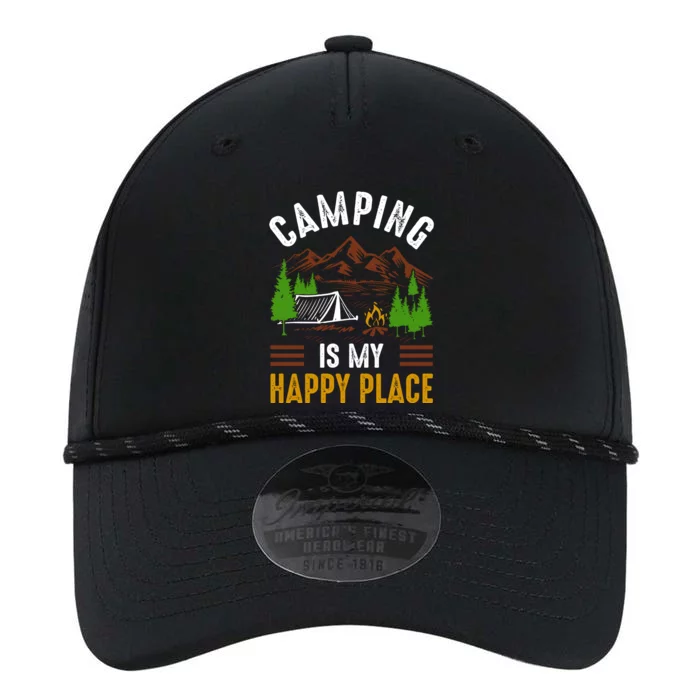 Camping Is My Happy Place Vintage Performance The Dyno Cap