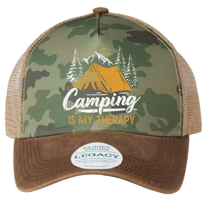 Camping Is My Therapy Legacy Tie Dye Trucker Hat