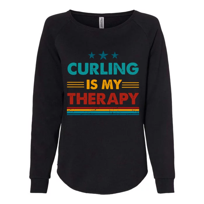 Curling Is My Therapy Funny Curling Gift Womens California Wash Sweatshirt