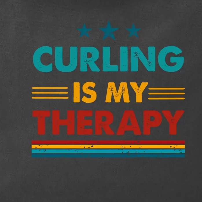 Curling Is My Therapy Funny Curling Gift Zip Tote Bag