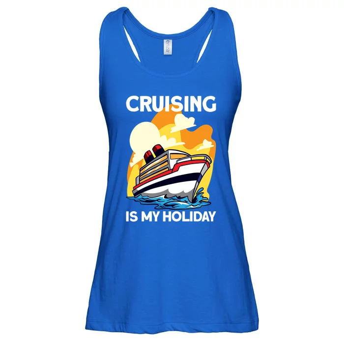 Cruising Is My Holiday Cruise Ship Vacation Great Gift Ladies Essential Flowy Tank