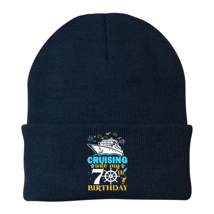 Cruising Into My 70th Birthday 70 Year Old Cruise Birthday Knit Cap Winter Beanie